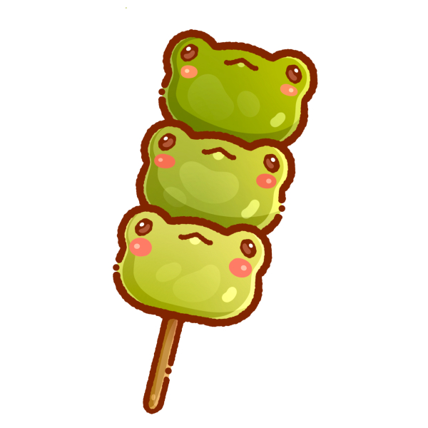 Cute Matcha Green Tea Dango Shaped Like Frog Hidimas